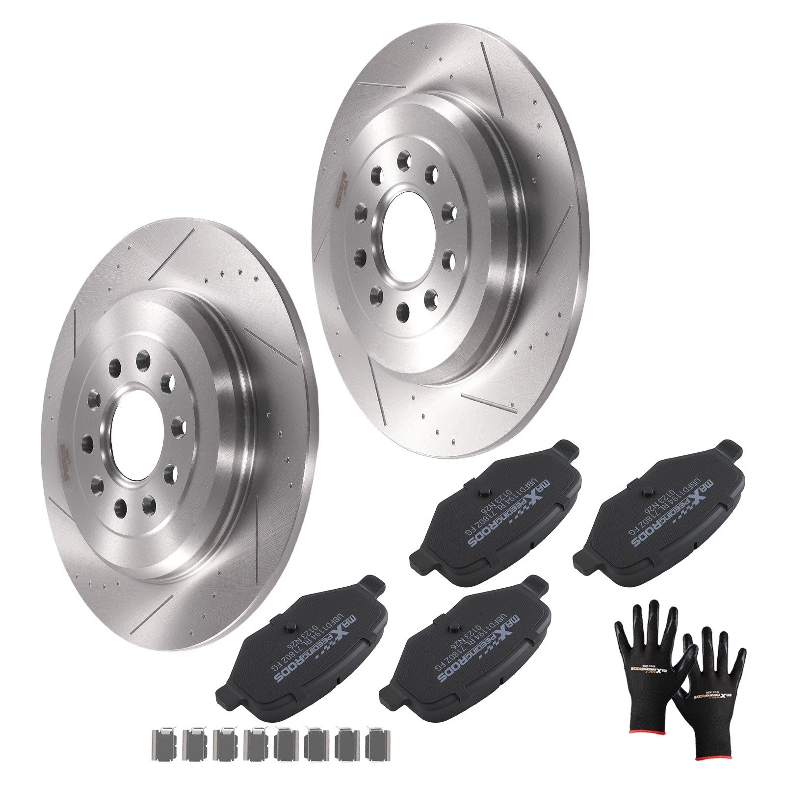 Rear Brake Rotors and Pads Kit for Lincoln MKS MKT MKX/Ford Edge (2007–2019)