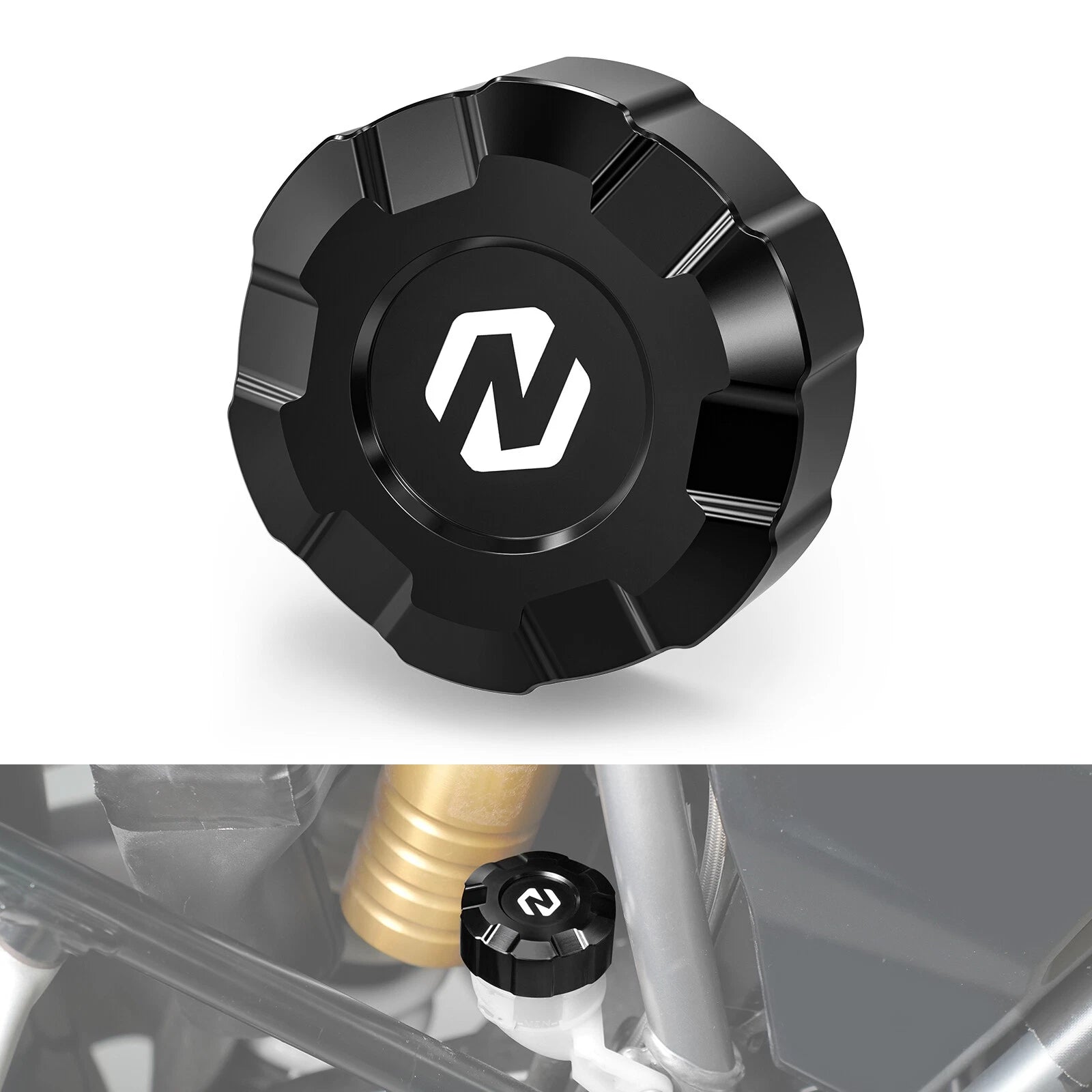 Aluminum Rear Brake Fluid Reservoir Cap for BMW R1250GS Adventure (2019–2023) Anodized