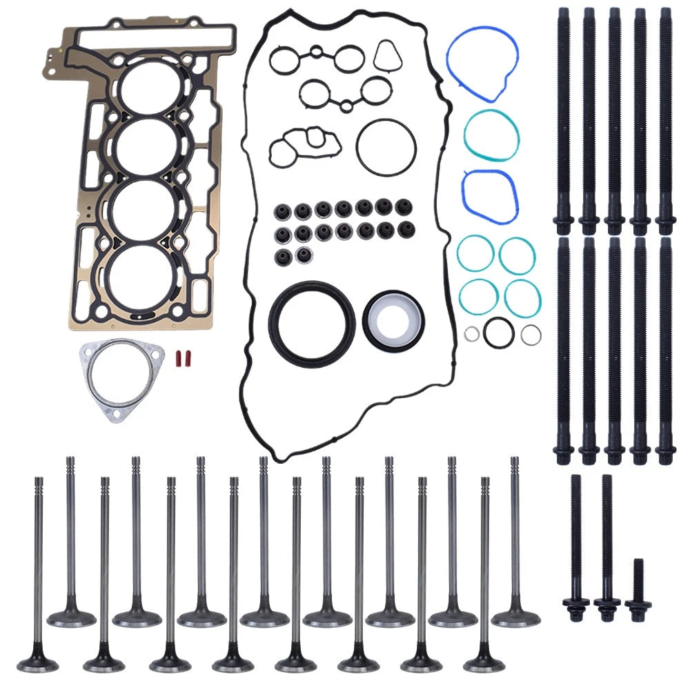 Head Gasket Set with 1.20mm Bolts & Intake Exhaust Valves for Mini Cooper R56 (2009–2015)