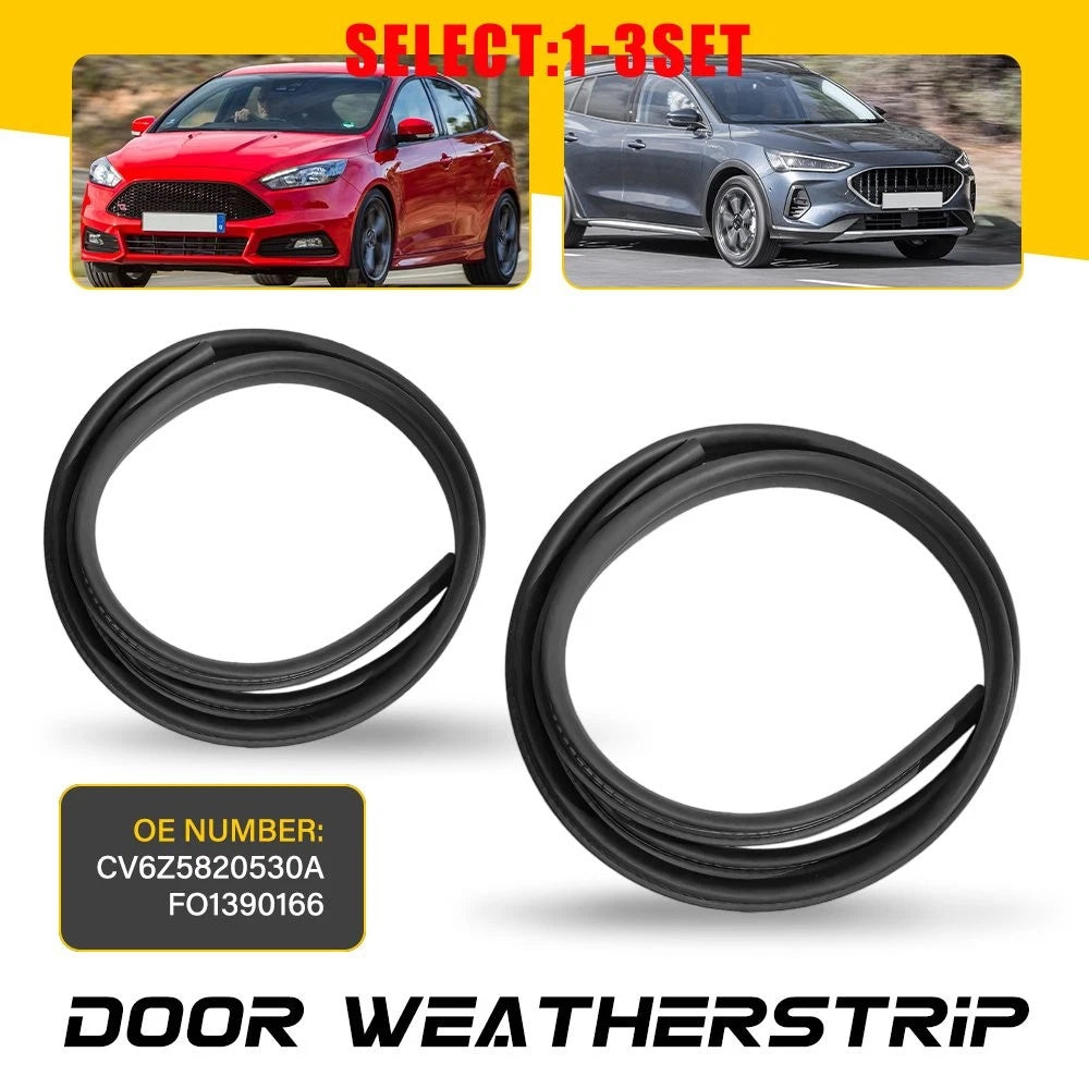 Set of 2 Front LH+RH Door Body Mount Weatherstrip Rubber Seal for Ford Focus (2012–2018)
