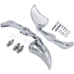 Billet Alloy Teardrop Flame Mirror for Harley Softail Fatboy Sportster