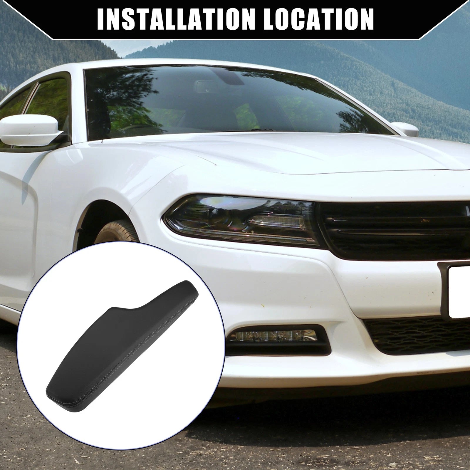 Front Left Inner Door Armrest for Dodge (2011–2023) No. 1WK37DX9AB Faux Leather