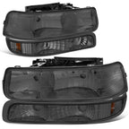 Smoked Crystal Headlight + Chrome LED Tail Light for Silverado (1999–2002)