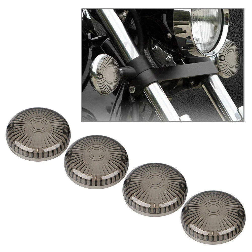 4x Smoke Turn Signal Lens Cover for Yamaha Road Star/V Star 1100/Vmax 1200 (2000-2017)