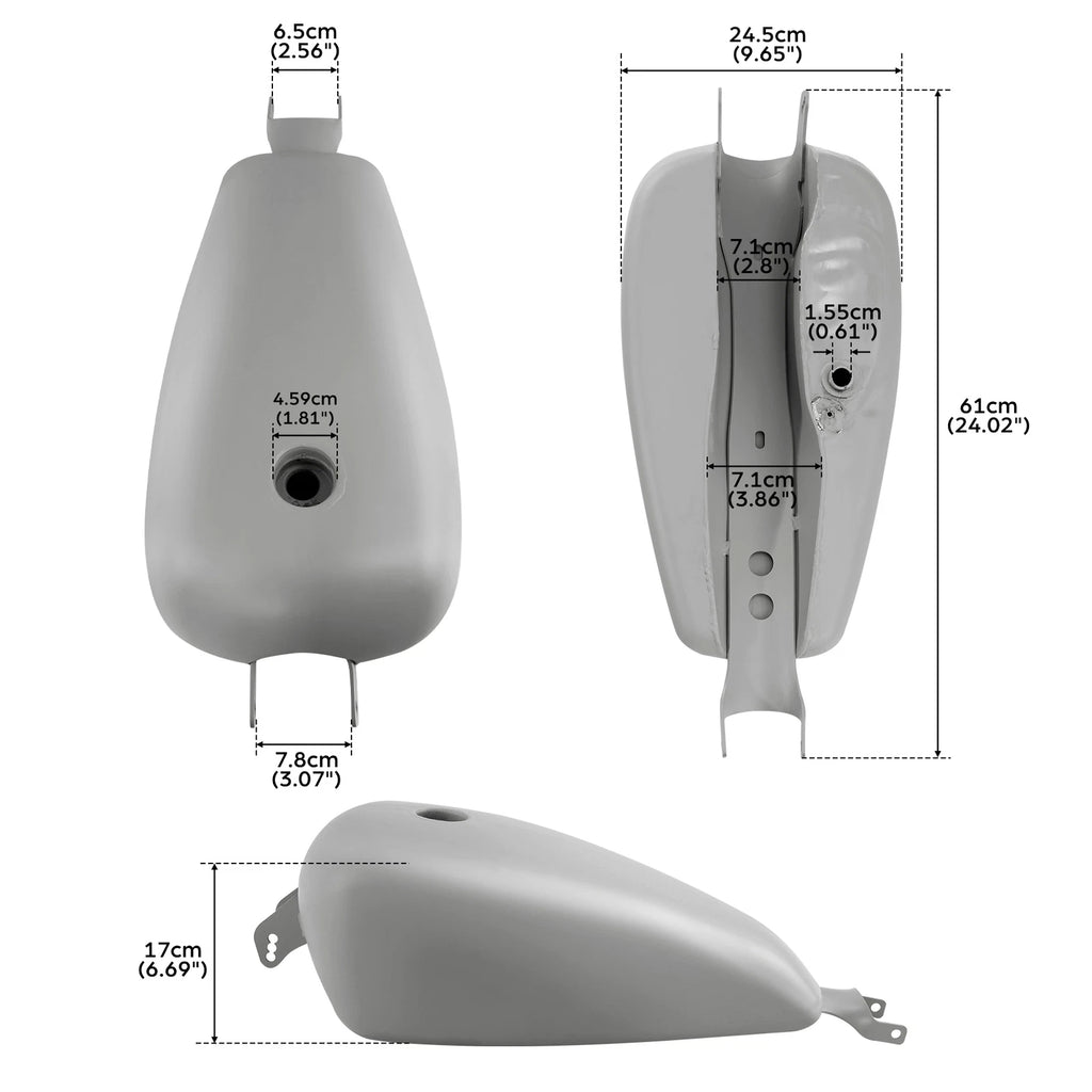 2.6Gal Gas Fuel Tank for Harley Sportster XL883 1200 (2004–2006)