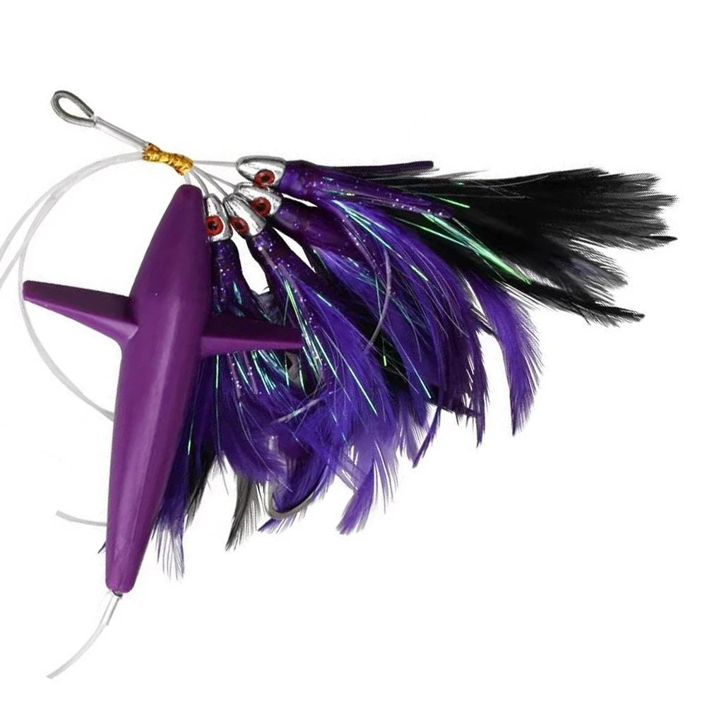 Sea Bird Teaser Bait Lure for Offshore Boat Fishing (4.7in Multi-Feather)