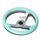 NRG ST-036MF-CH 350MM Deep Dish Anodized Aluminum Wooden Steering Wheel