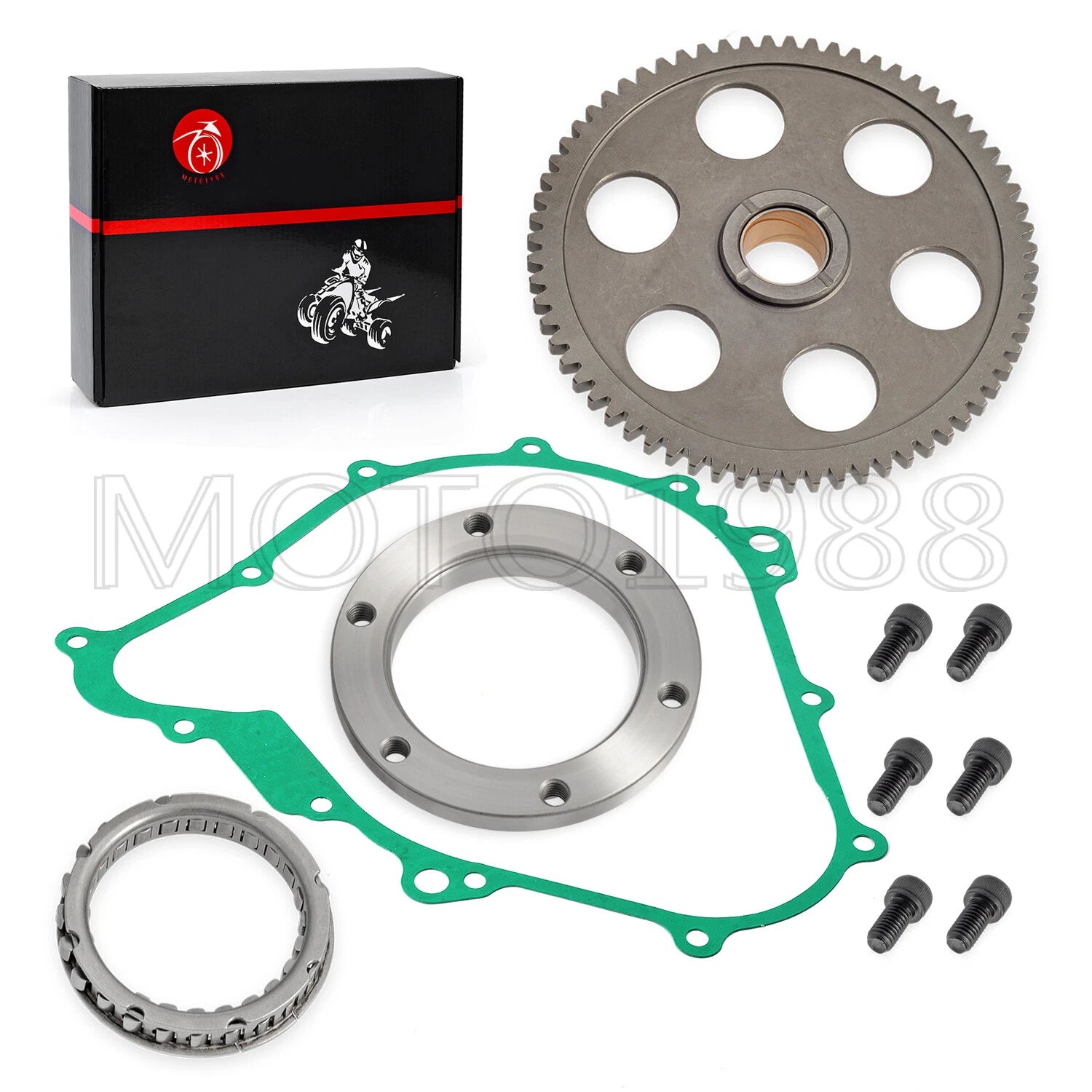 Starter Clutch Kit One Way Gear Bearing & Gasket for Yamaha Rhino Wolverine (2004–2019)