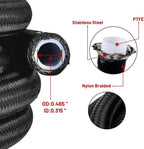 10AN E85 Nylon Braided PTFE Fuel Line Kit for Fuel Lines (10-20 ft)