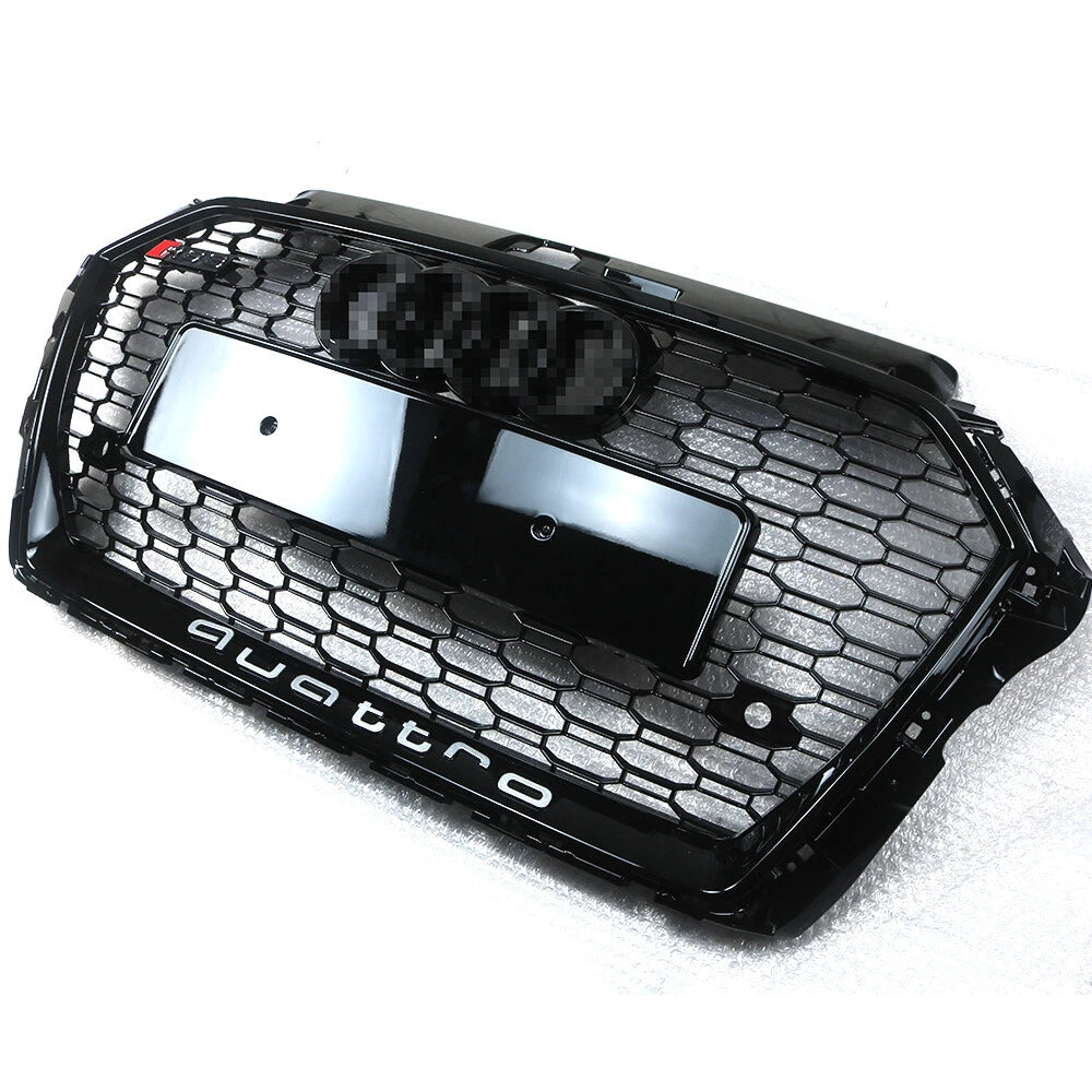 RS3 Style Grille for Audi A3 S3 (2017–2019) Black Honeycomb Bumper Grill