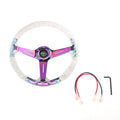 Crystal Steering Wheel 6-Holes 345mm Deep Dish for Universal Fit