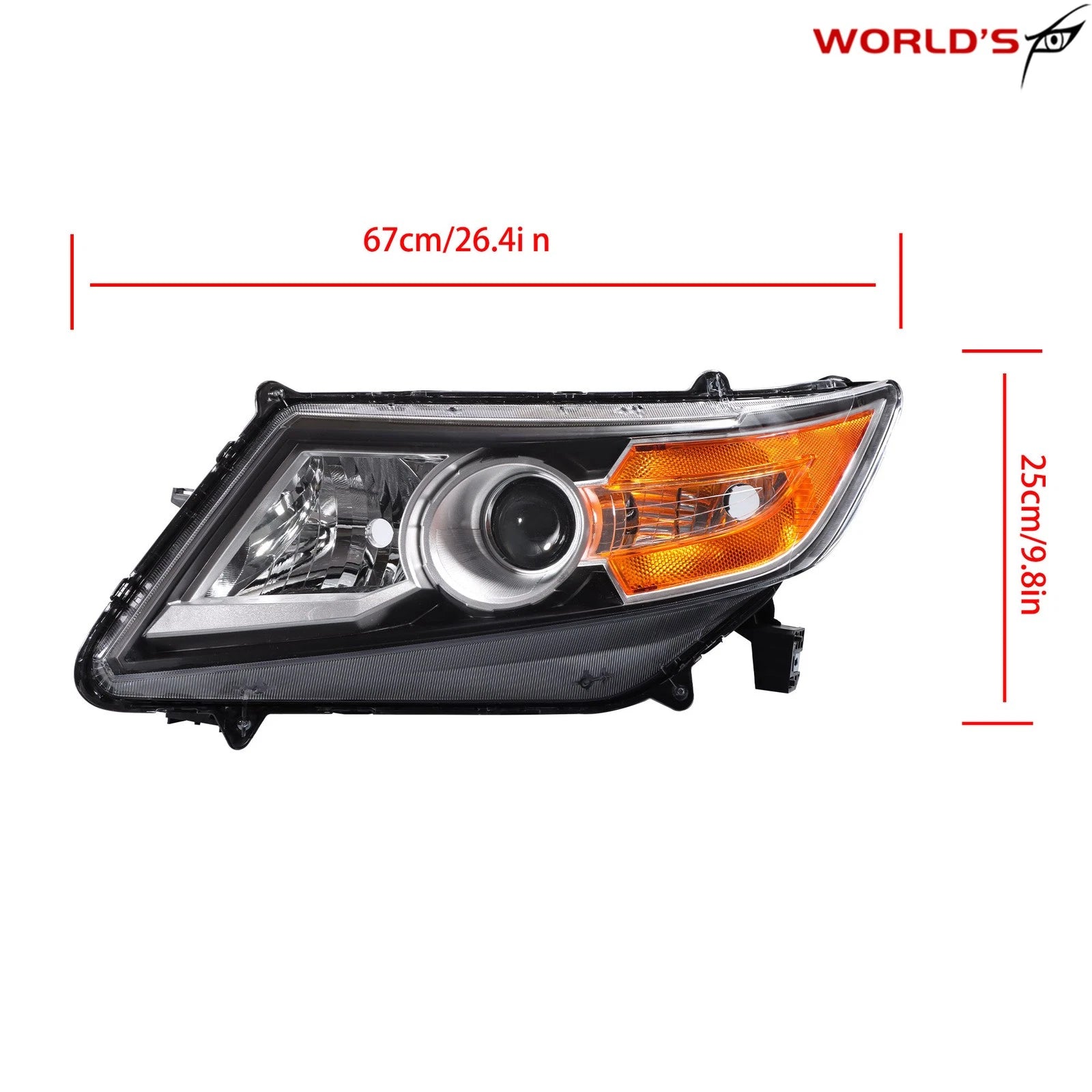 Left HID Headlight for Honda Odyssey (2014–2017) Projector Black Trim