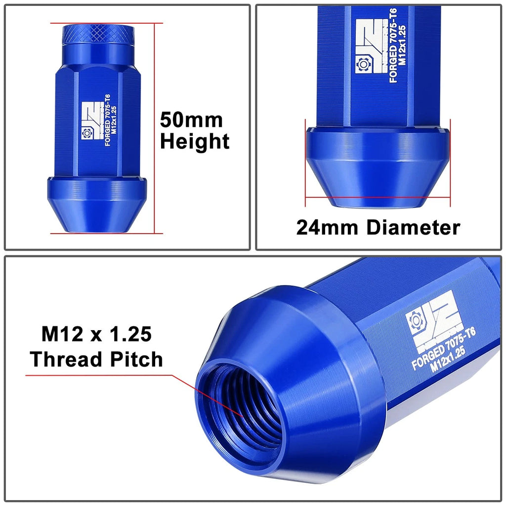 Set of 20 Closed End Lug Nuts M12 X1.25 24mm OD for J2 Engineering