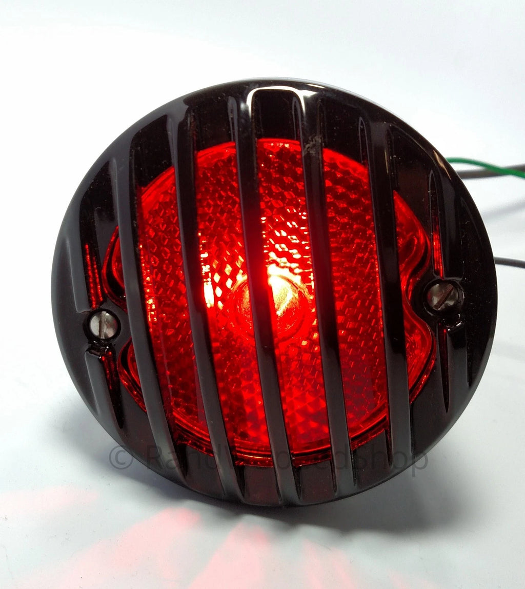 Tail Lights Pair w/ Black Grille Bezel for Ford Car (1933–1936) 12V
