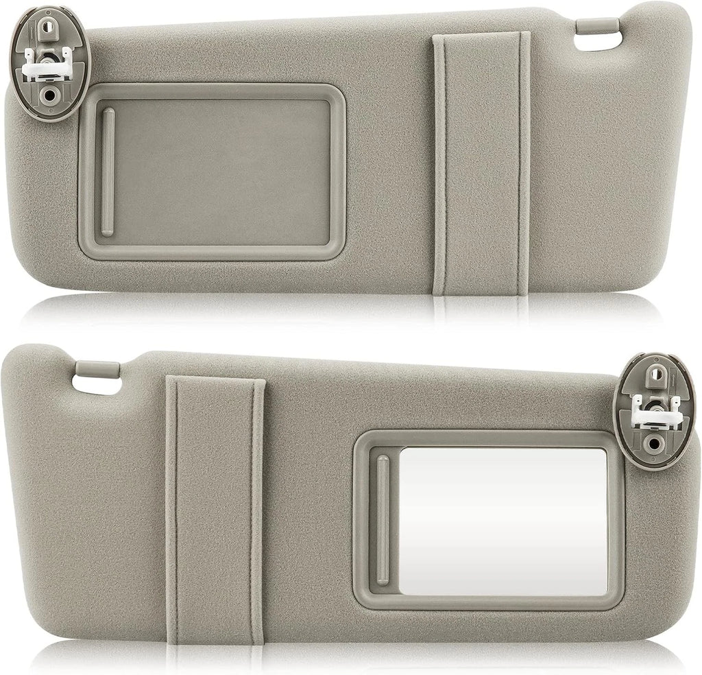 Pair Beige Sun Visors with Vanity Mirror for Toyota Venza (2009–2016)