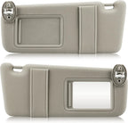 Pair Beige Sun Visors with Vanity Mirror for Toyota Venza (2009–2016)