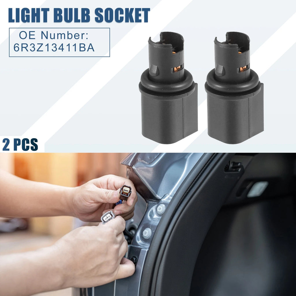 2X Rear Brake Taillamp Light Bulb Sockets No.6R3Z13411BA for Ford Fiesta (2009–2019)
