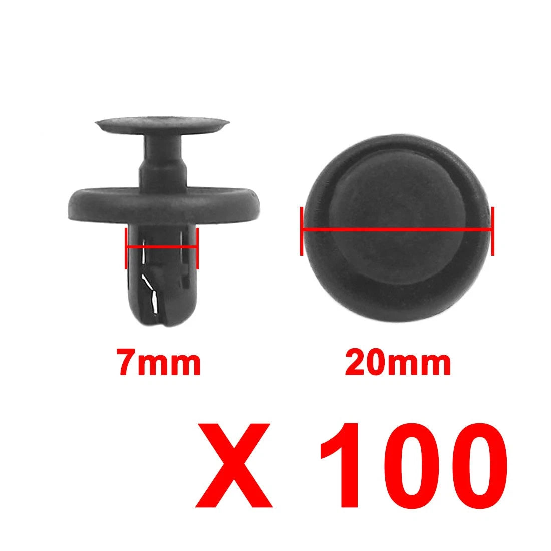100 Pcs Plastic Rivets Fastener Clips for Toyota (Various Models)