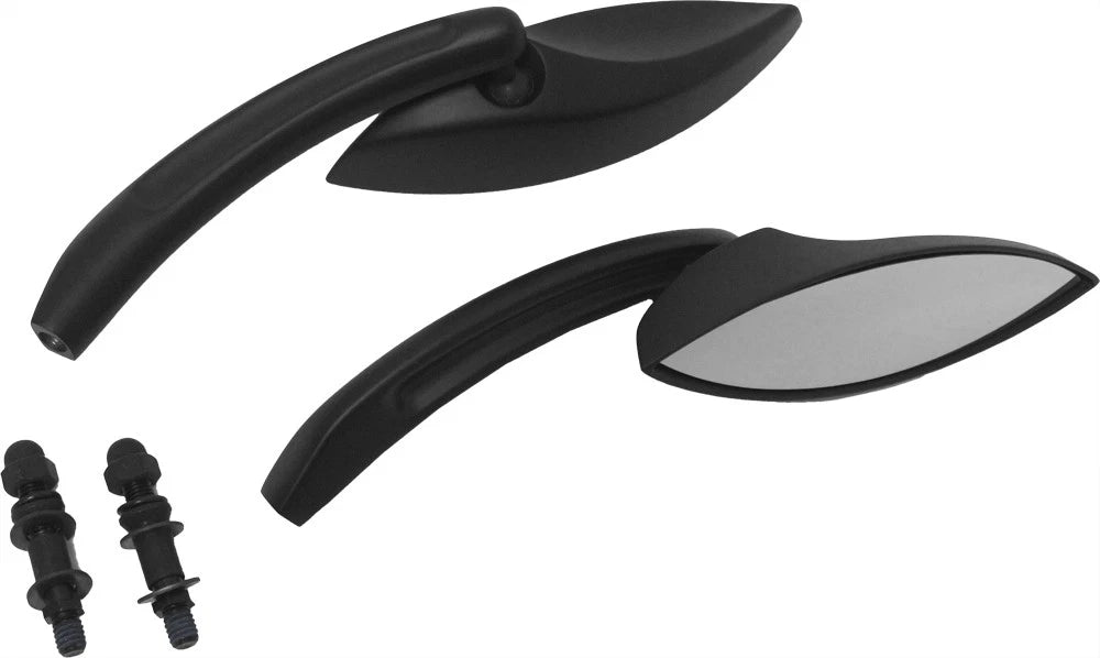 HardDrive Black Elliptical Side Mirrors for Harley Davidson (2014–2017)