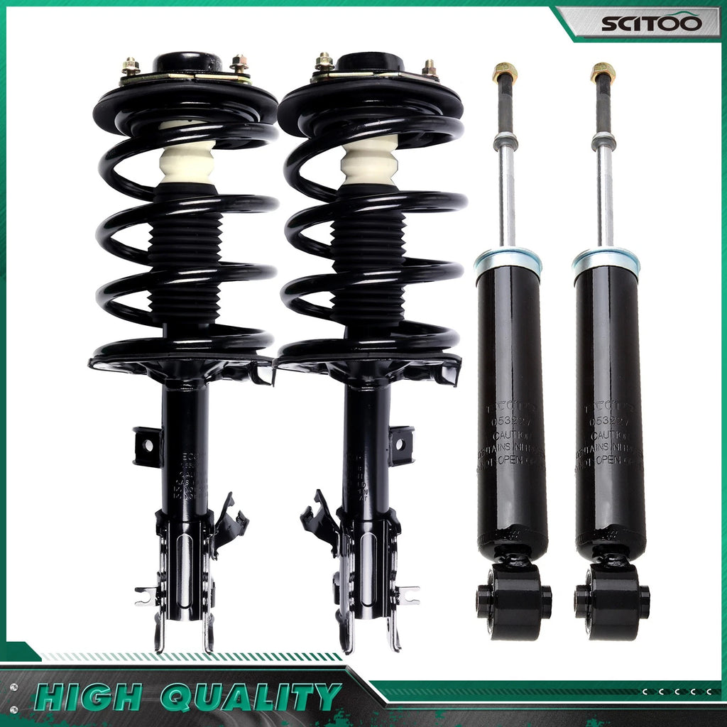 Set of 2 Front Struts + Set of 2 Rear Shock Absorbers for Nissan Quest (2004–2009)