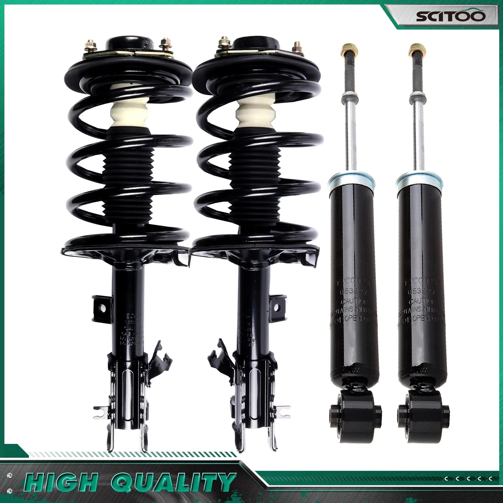Set of 2 Front Struts + Set of 2 Rear Shock Absorbers for Nissan Quest (2004–2009)