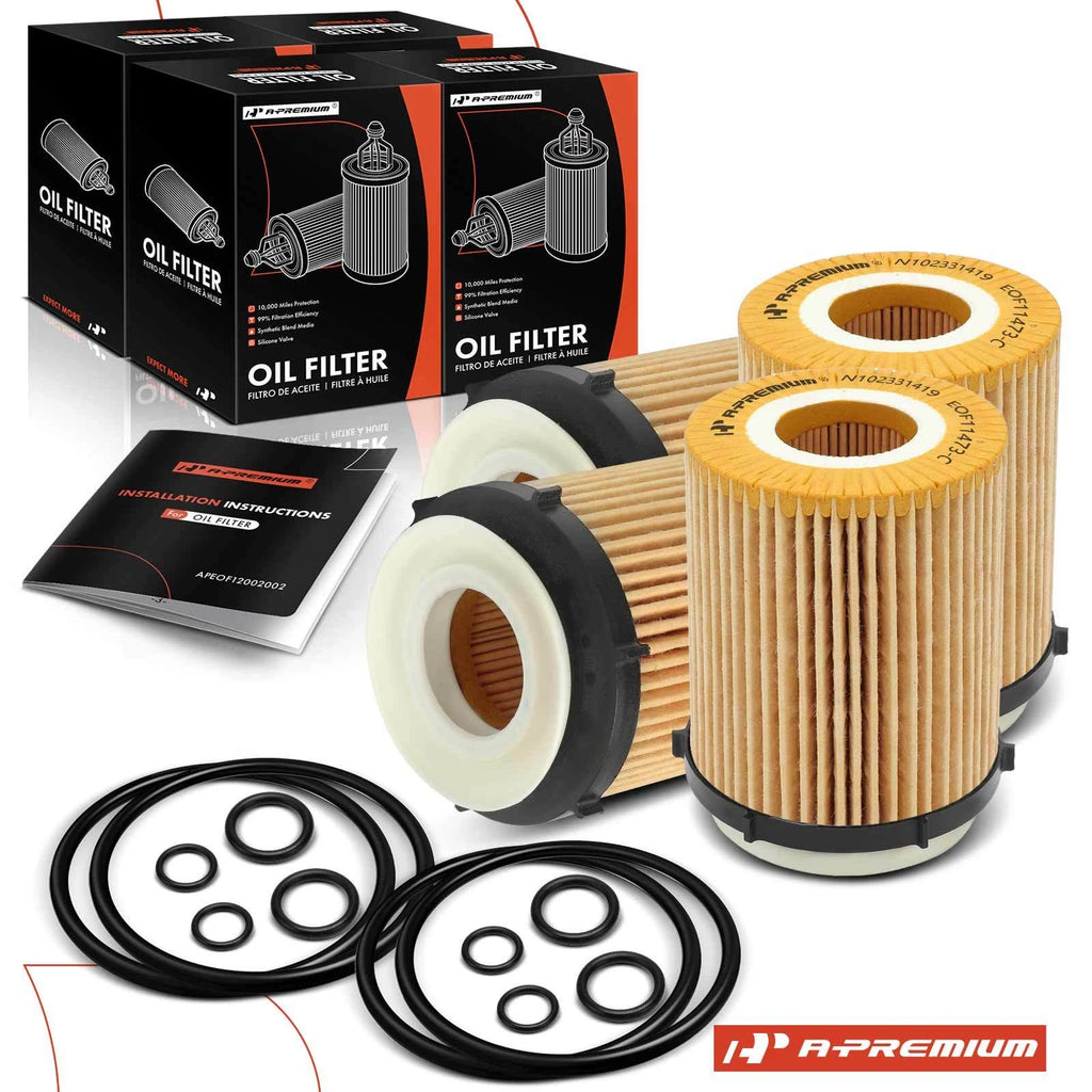 Set of 4 Engine Oil Filters for Mercedes-Benz C300 E300 (2015–2023)