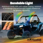 2X 3FT Spiral LED Whip Light Antenna for Can-Am X3 RZR UTV ATV