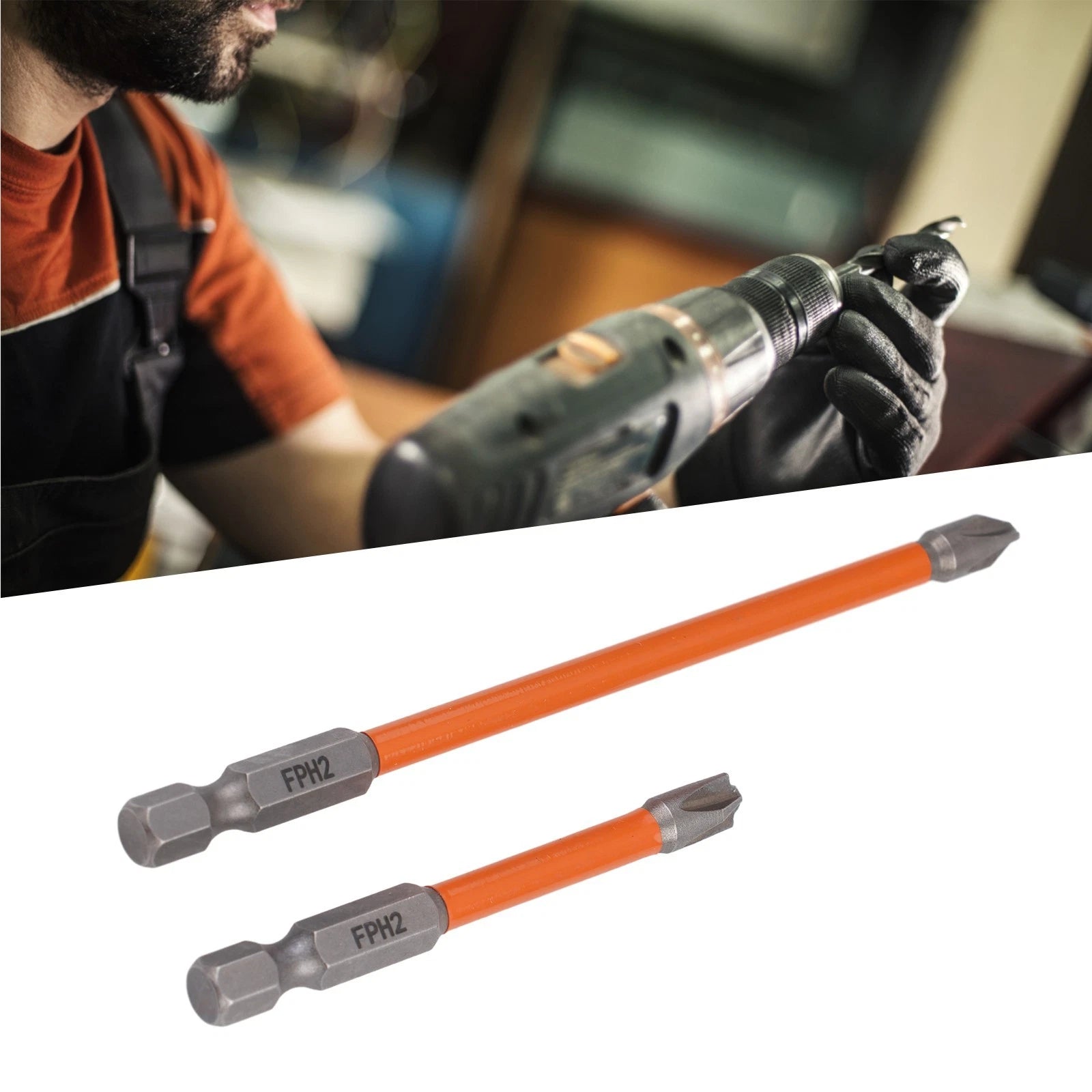 Magnetic Slotted Cross Screwdriver Bit for Electricians (65mm, 110mm)