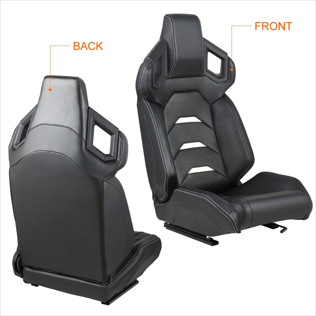 2Pcs Reclinable Racing Seats for Universal Fit (Carbon Fiber Pattern)