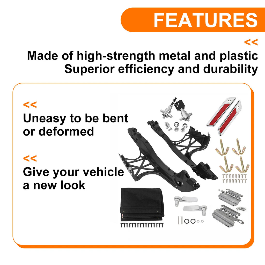 Hard Saddlebag Latch Hinge Lock Hardware Kit for Harley Touring FLHT (2014–2024)