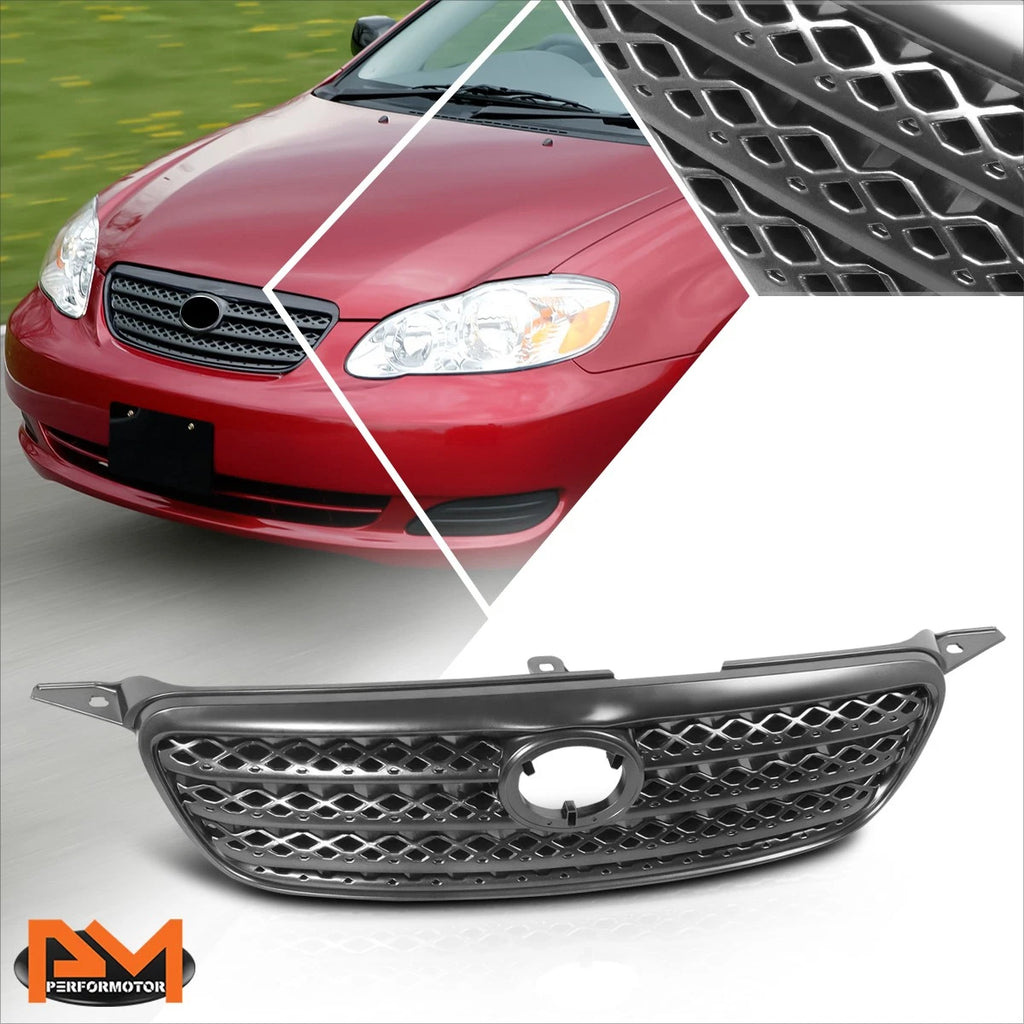 Factory Style Meshed Grille Insert w/Badge Slot for Toyota Corolla (2005–2006)