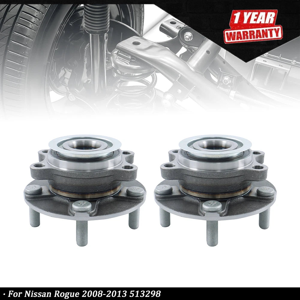 Set of 2 Front Wheel Hub Bearing Assemblies for Nissan Rogue (2008–2013)