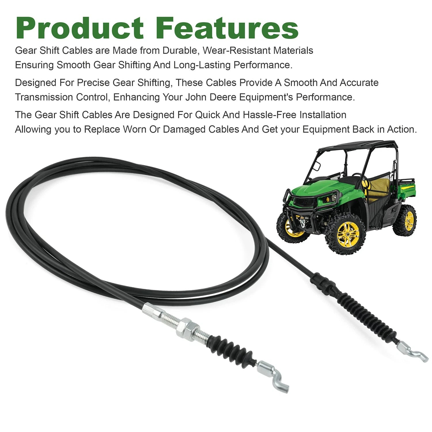 Gear Shift Cable for John Deere Gator XUV 590i S4 (Replaces AM147990)