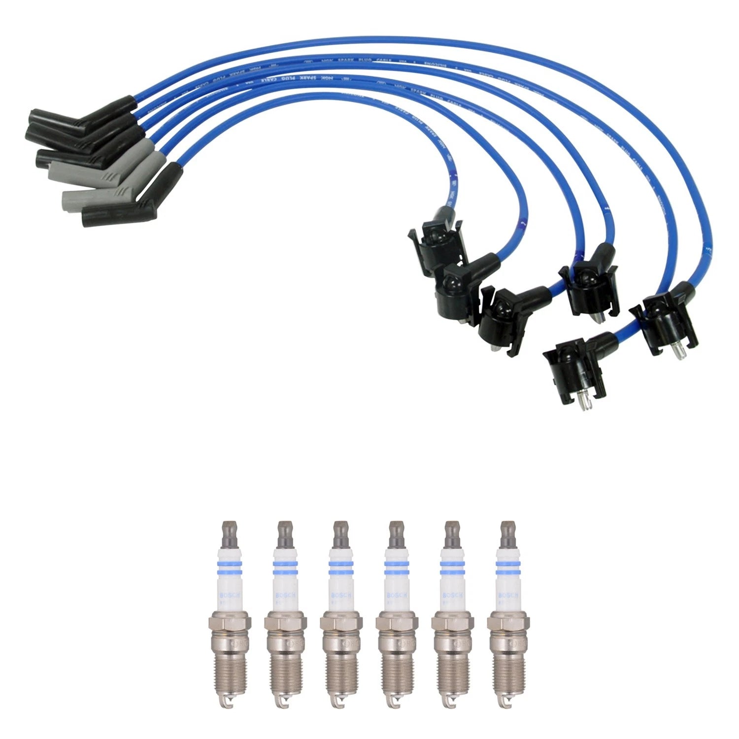 NGK 8mm Wire Set & Bosch Platinum Spark Plug Kit for B3000 Ranger (1994–2000)