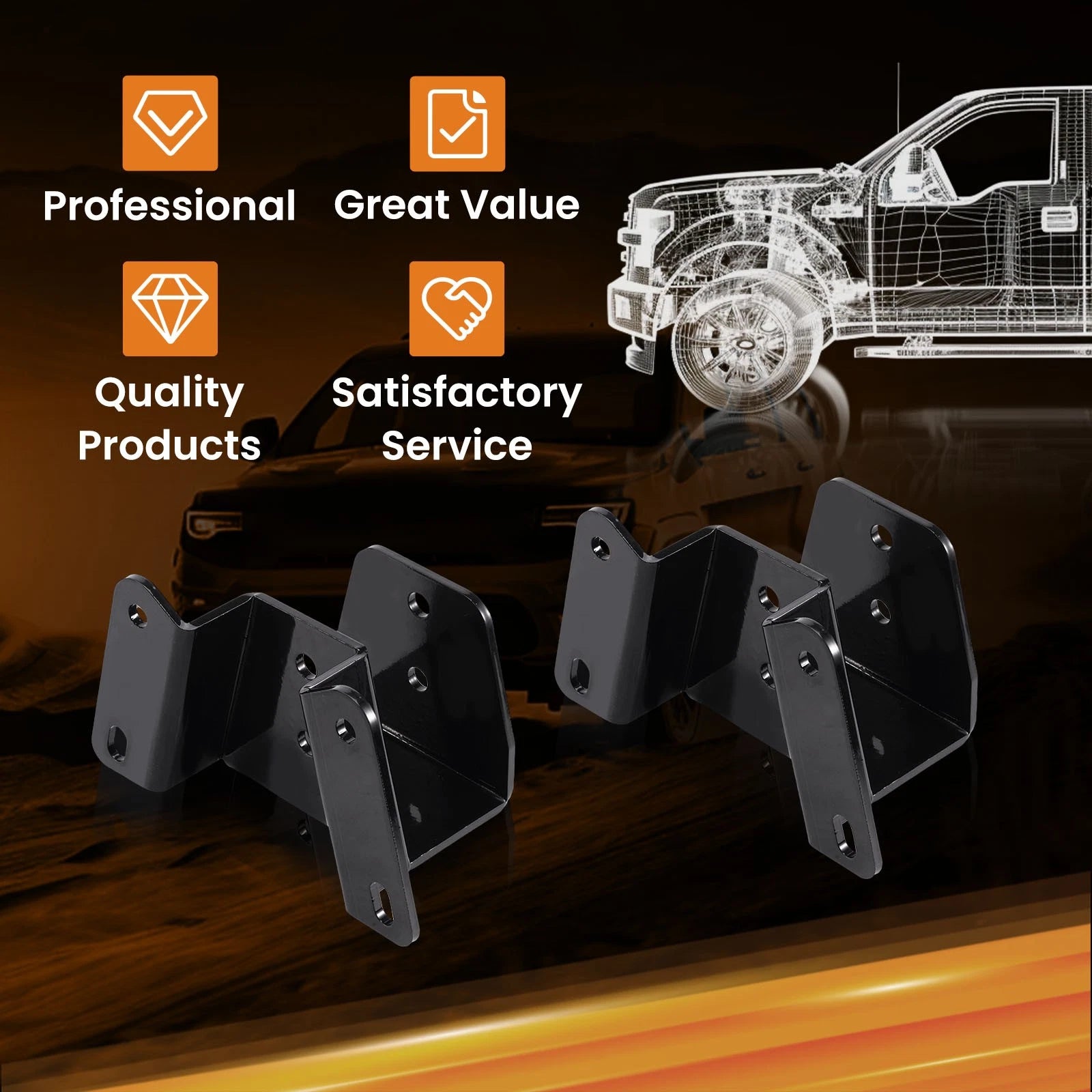3" - 4" Drop Shackles & Hangers Lowering Kit for Ford F100 F150 (1973–1996)