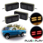 Set of 4 Smoked LED Side Marker Lights for Chevy GMC Truck (68–72)