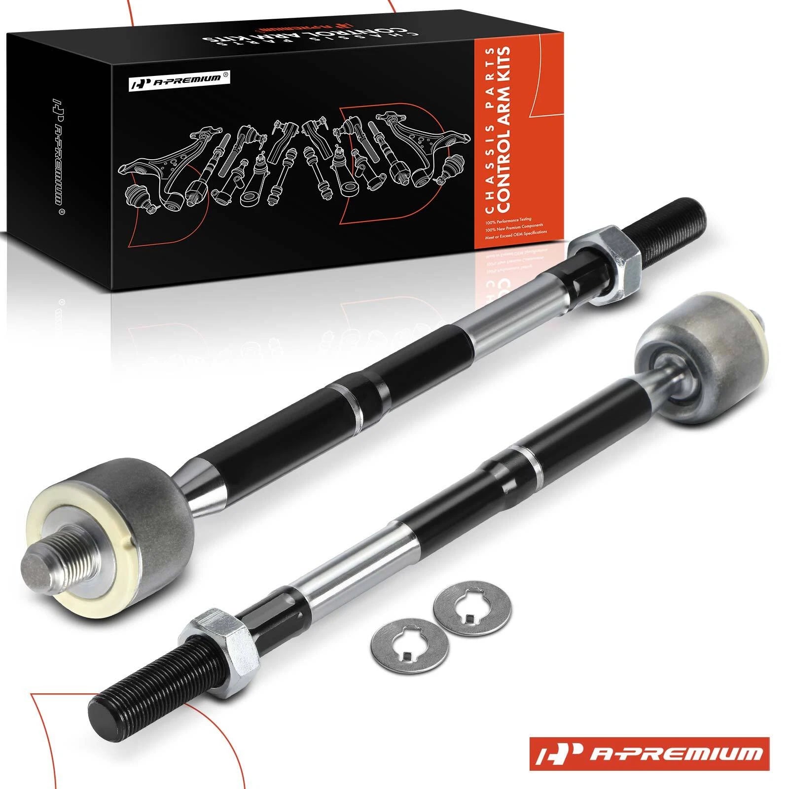 Set of 2 Front Inner Tie Rod Ends for Hyundai Ioniq Elantra Kona Kia Niro Forte (2017–2022)