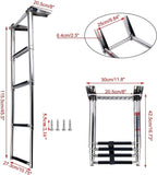 4 Steps Stainless Steel Telescoping Folding Boat Ladder
