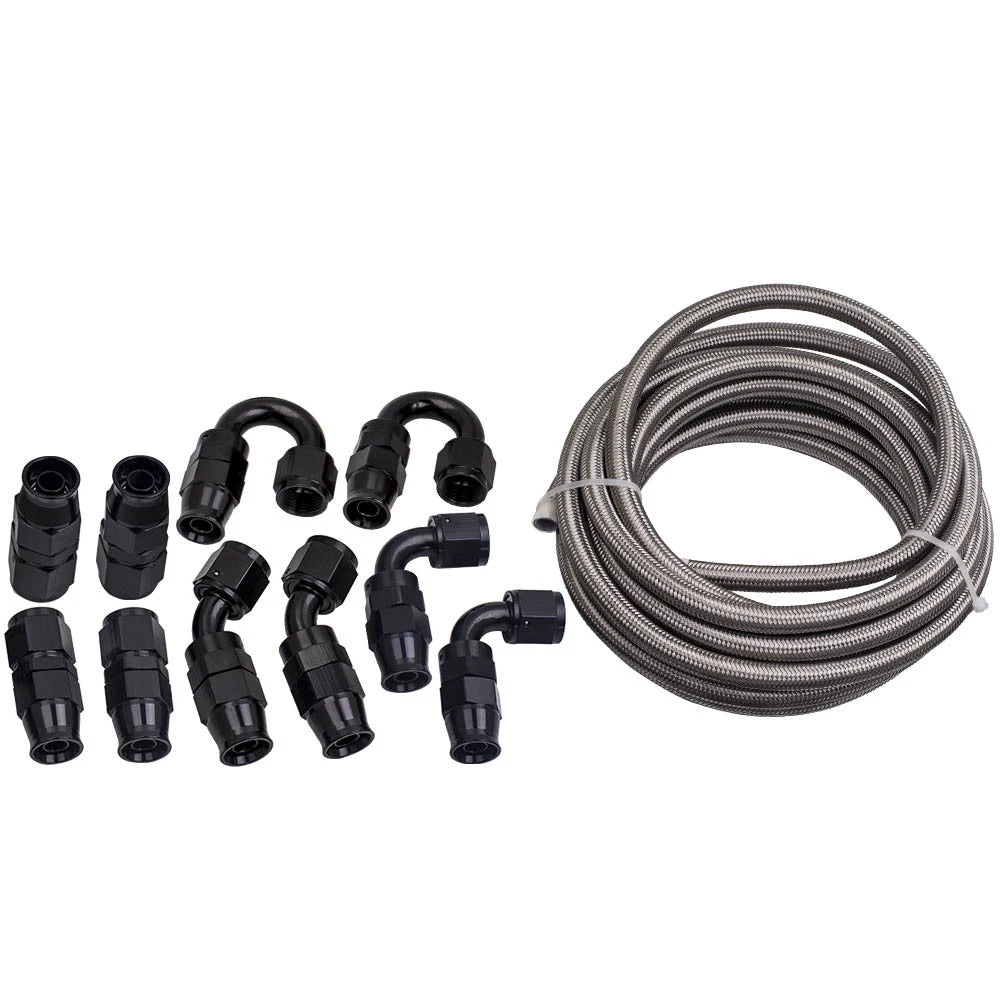 8AN PTFE Stainless Steel Braided Fuel Line Hose for Universal Applications (20FT)