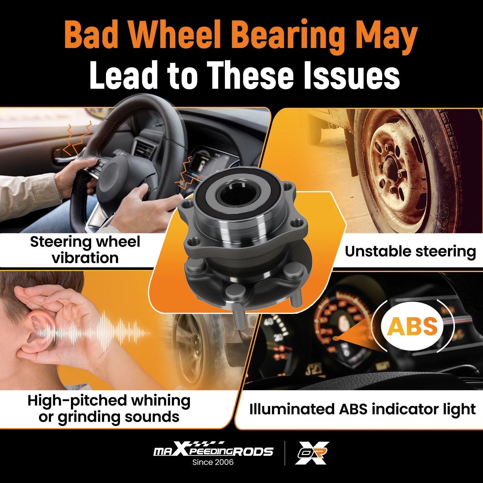 Set of 2 Rear Wheel Hub Assemblies for Subaru Forester Legacy (2009–2014)