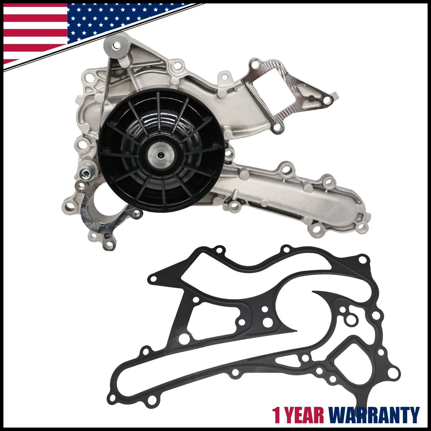 Water Pump with Gasket for Mercedes-Benz C300 C350 E350 E400 GLE350 ML350 (2008–2019)