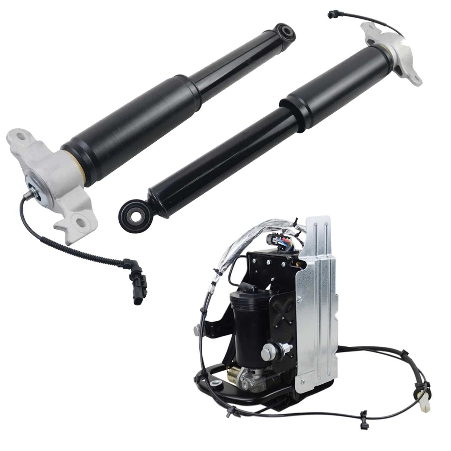 2 Rear Shock Absorbers + 1 Air Compressor for Cadillac XTS (2013–2018)