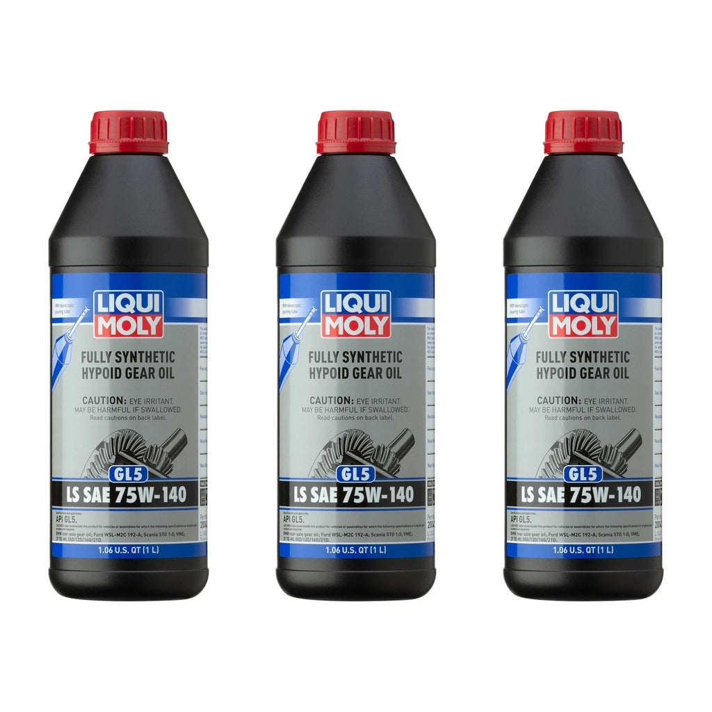 Set of 3 Liqui Moly 1L Fully Synthetic Hypoid Gear Oil GL5 LS SAE 75W-140 for Cars