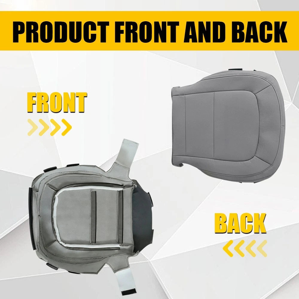 Left Lower Seat Cover for GMC Canyon, Chevy Colorado (2015–2022) Gray Leather