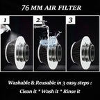 3 Inch Black Inlet Cold Air Intake Air Filter for Cars