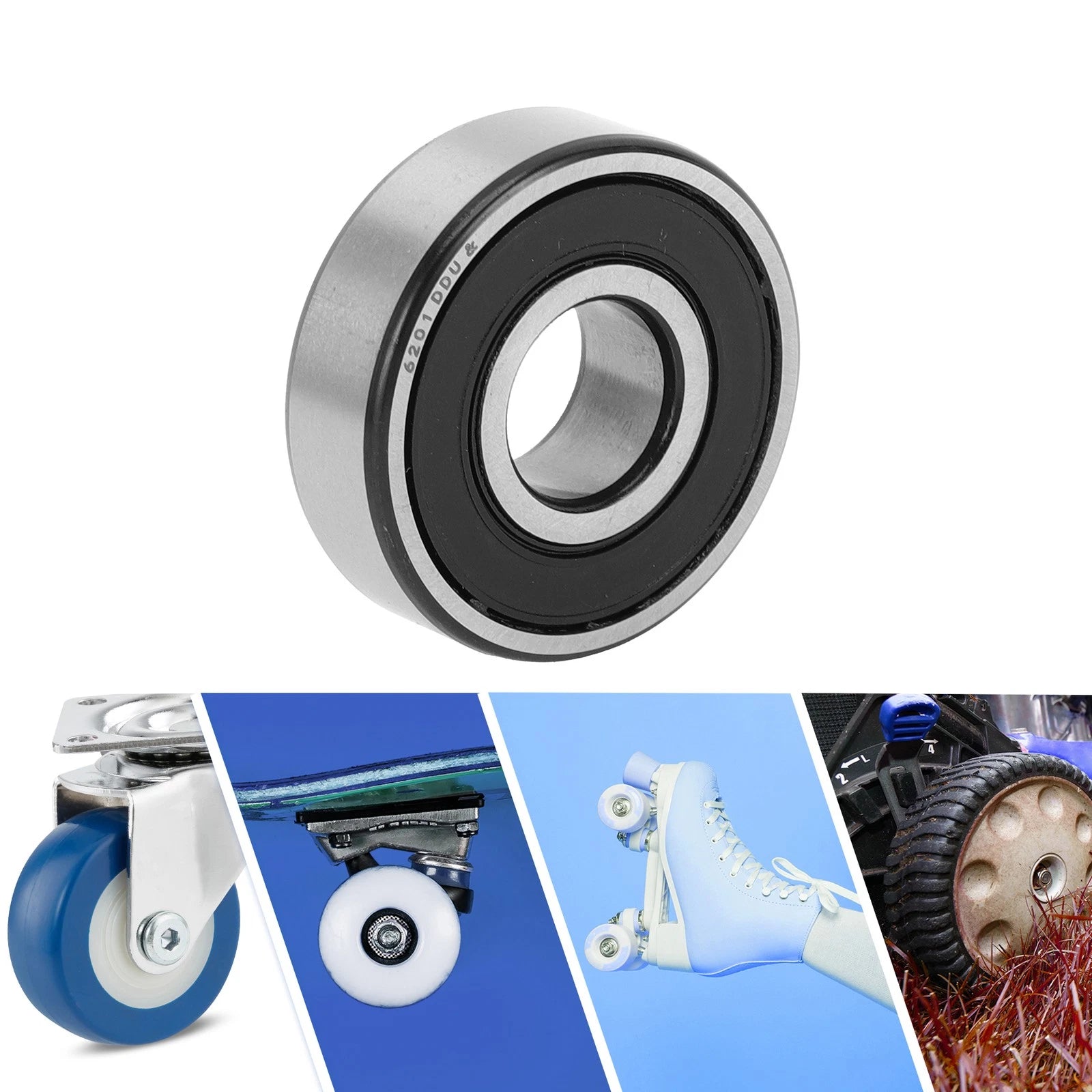 Deep Groove Ball Bearing 6201DDU for Scooter Skateboard (12x32x10mm)