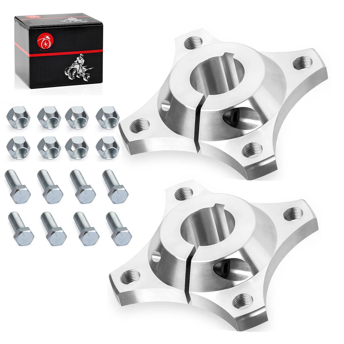 Set of 4 Aluminum Wheel Hubs & Bolt Nuts for Go Kart (1-1/4")