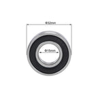 Set of 2 Deep Groove Ball Bearings 6002-2RS for Various Models (15x32x9mm)
