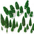 50x Pine Trees for Train Railroad Wargame Diorama Landscape
