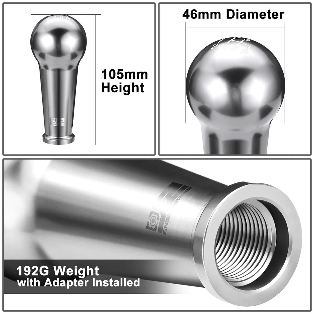 46mm 6-Speed Aluminum Shift Knob for Universal Applications (M8 M10 M12)